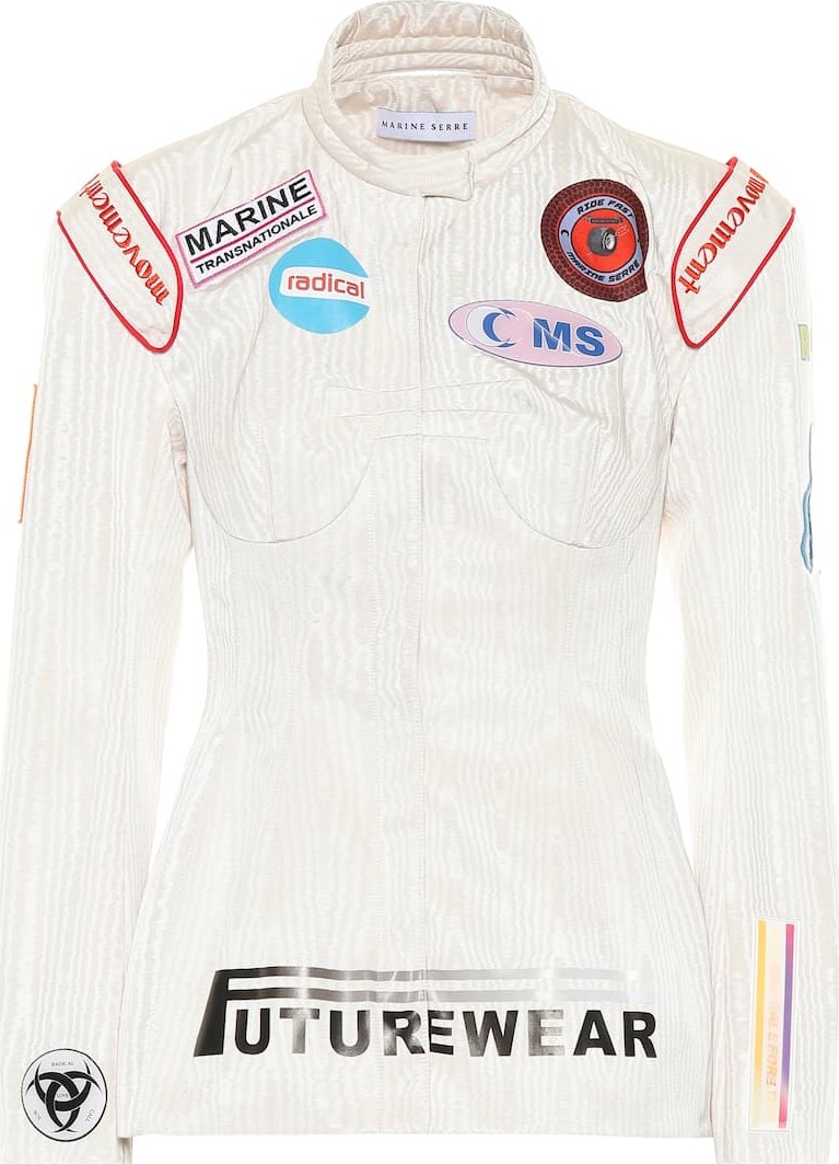 Marine Serre Appliquéd moiré jacket