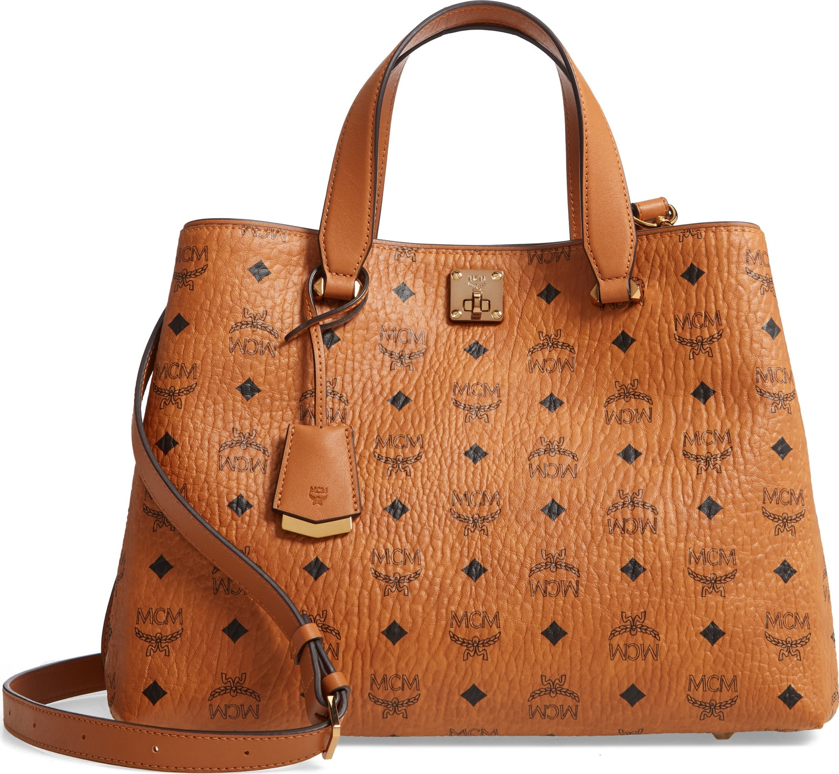 MCM Large Visetos Coated Canvas Tote