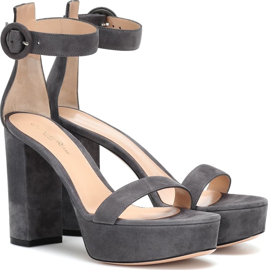 Gianvito Rossi Suede plateau sandals