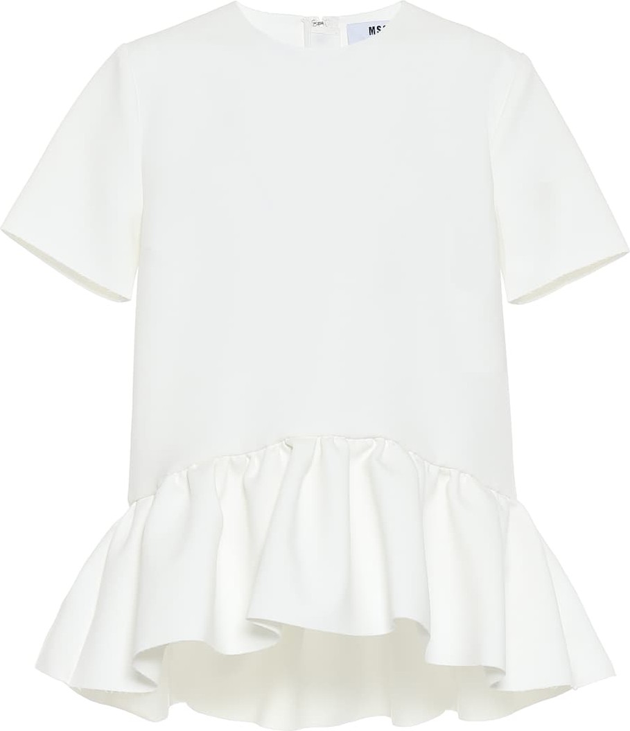 MSGM Ruffled stretch-cady top