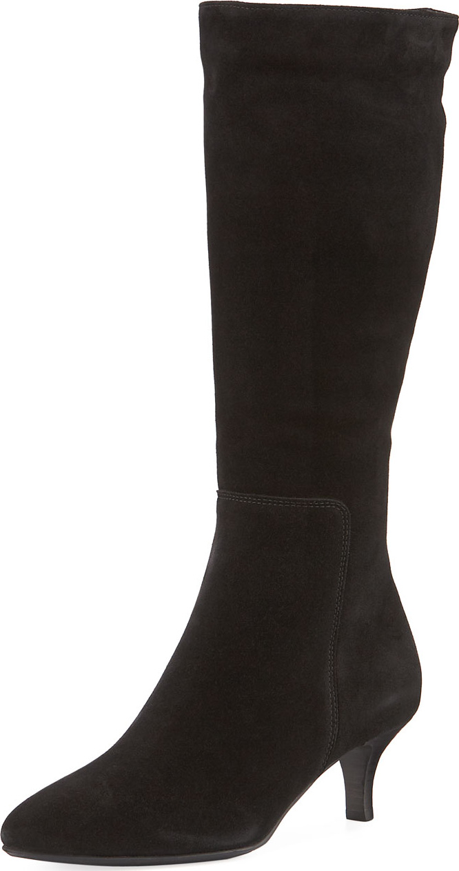 La Canadienne Dora Suede Pointy-Toe Mid-Calf Boots