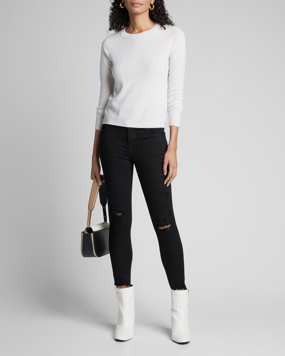 J BRAND Alana High-Rise Distressed Frayed Skinny Jeans