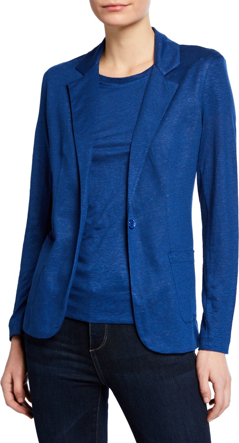 Majestic One-Button Linen Blazer