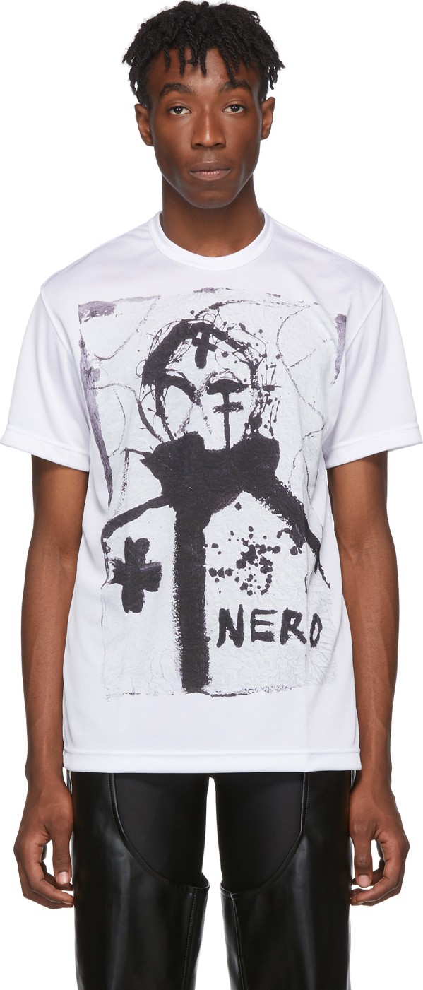 Comme Des Garçons Homme Plus White Face B Print T-Shirt