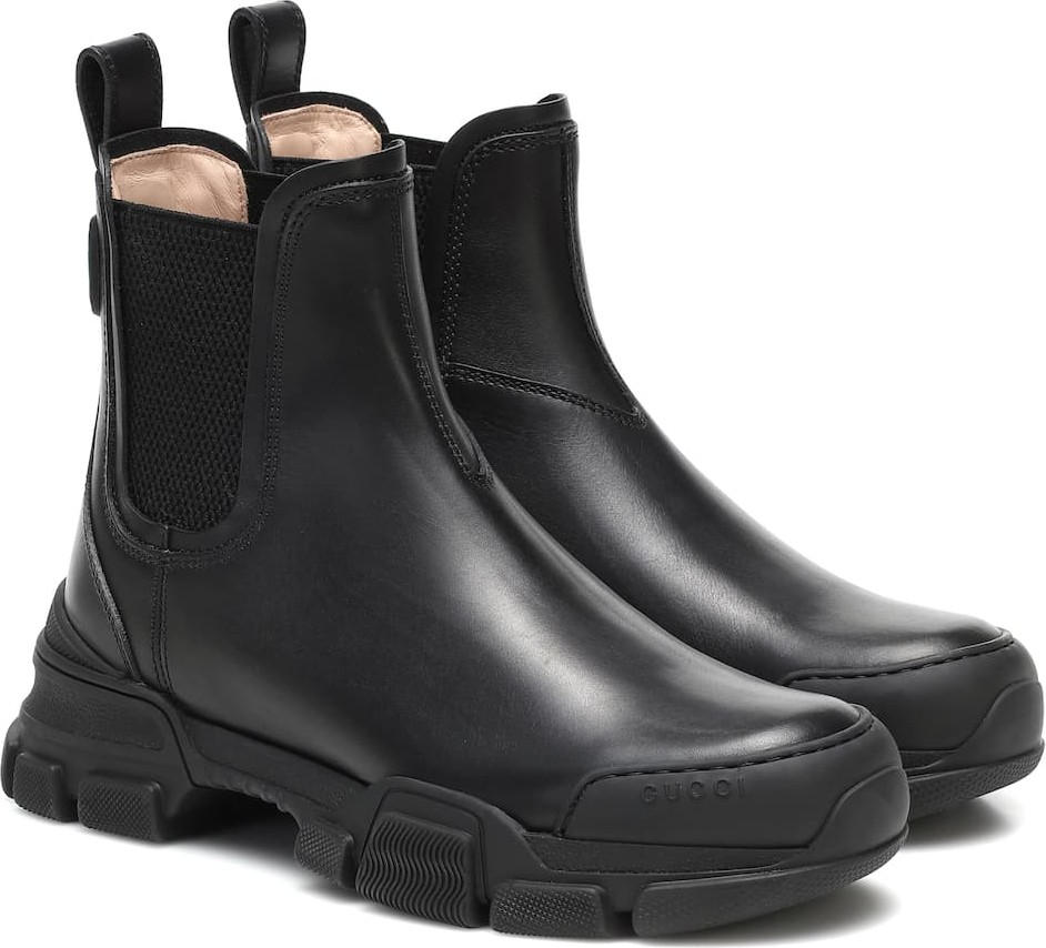 Gucci Ace leather ankle boots