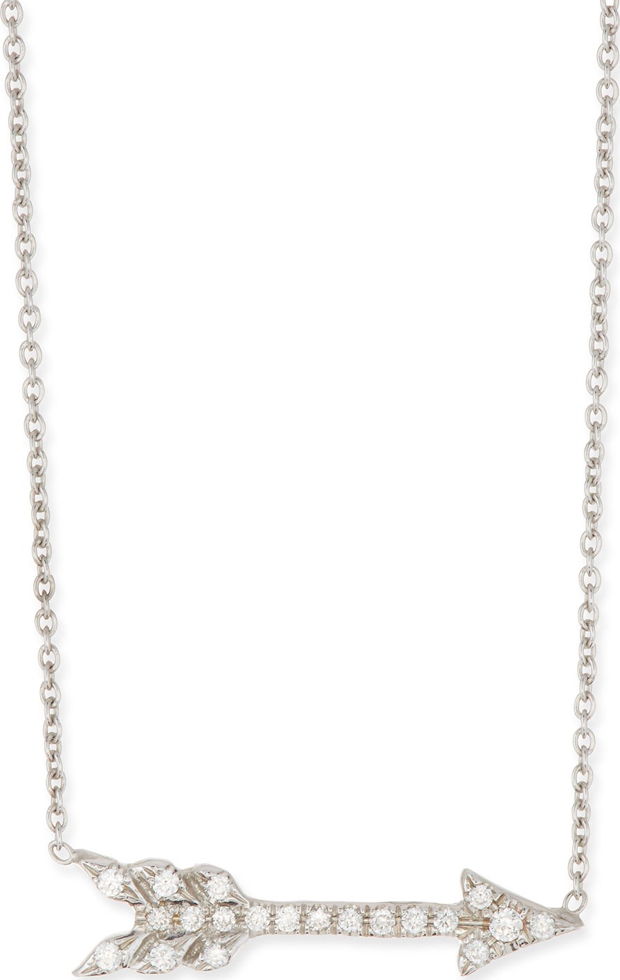 Roberto Coin 18k White Gold & Diamond Arrow Pendant Necklace