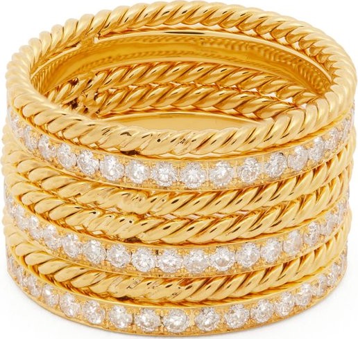 Patcharavipa Glove 18kt gold and diamond-pavé ring