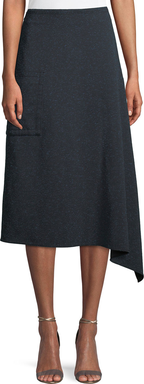 Tibi Eclipse Pique Origami A-Line Midi Skirt