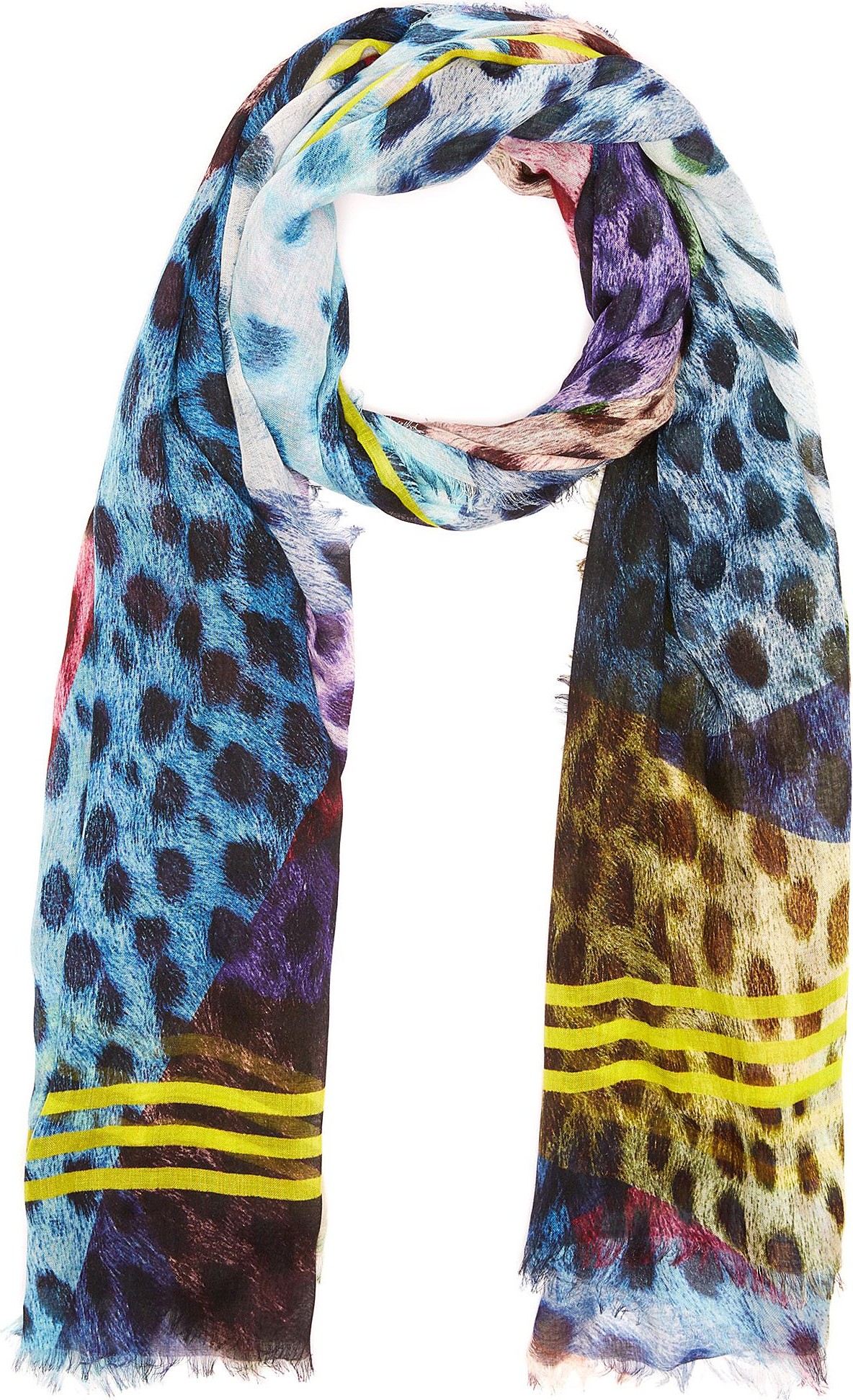 Franco Ferrari 'Danao' multi dot contrast stripe scarf
