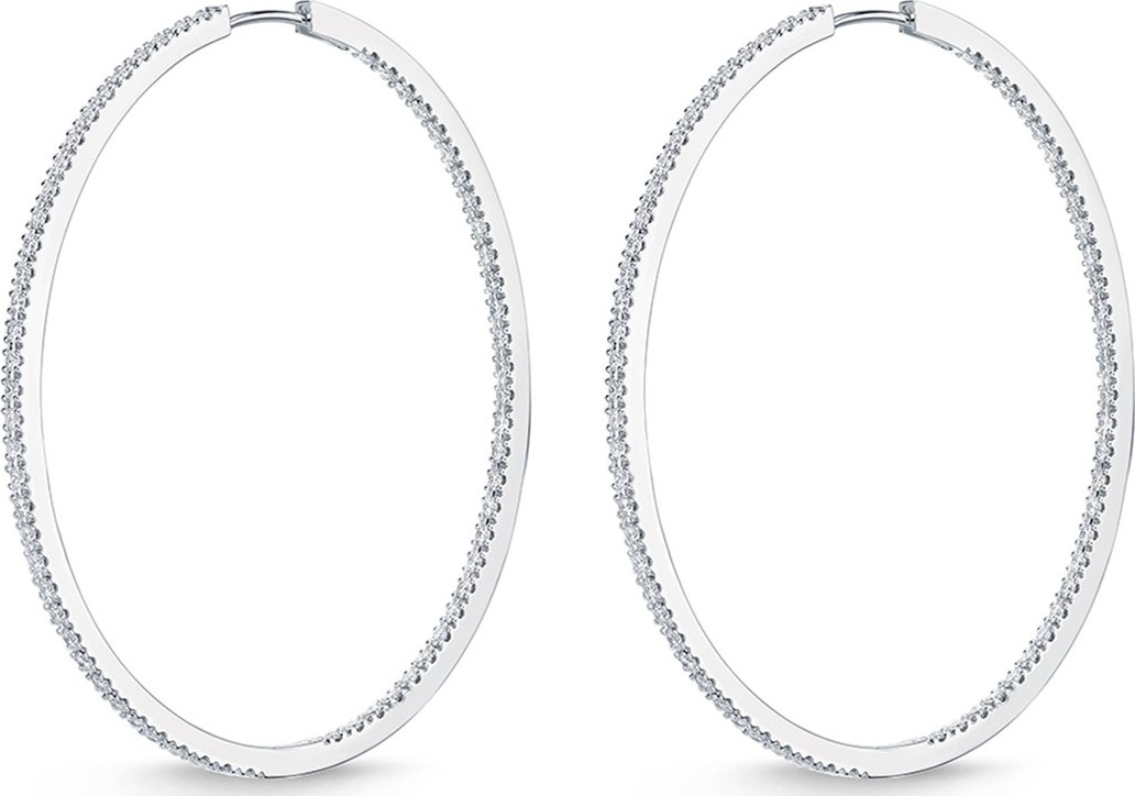 Memoire 18K White Gold & Diamond Infinity Hoop Earrings, 2.0 tdcw