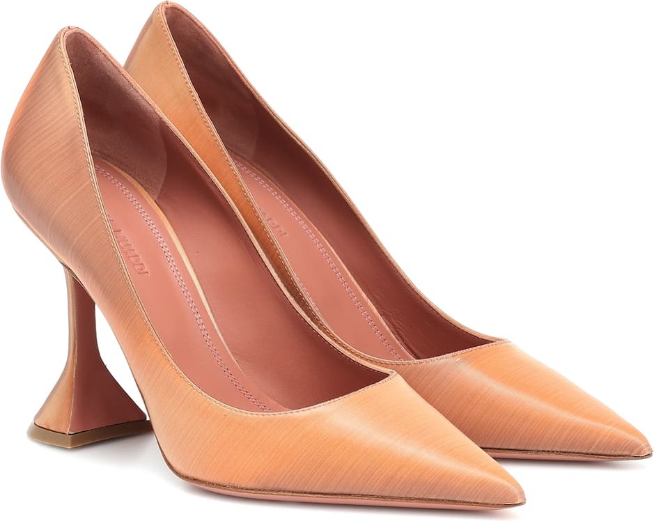 Amina Muaddi Ami 95 leather pumps