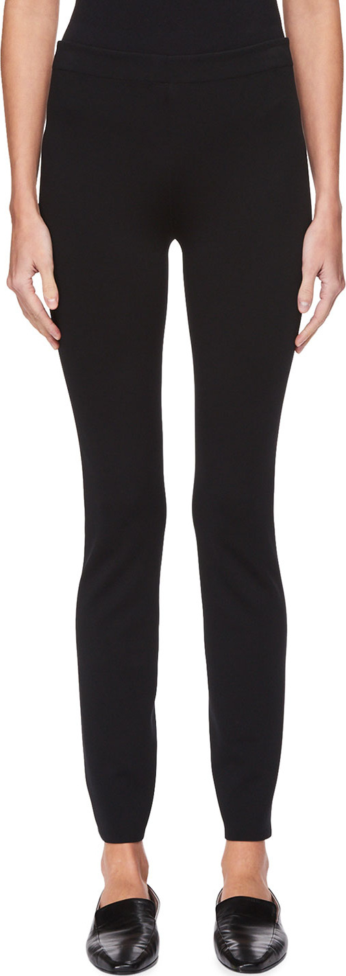 THE ROW Helda Skinny-Leg Back-Hem Zip Stretch-Knit Pants