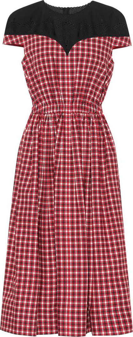 Fendi Checked cotton midi dress