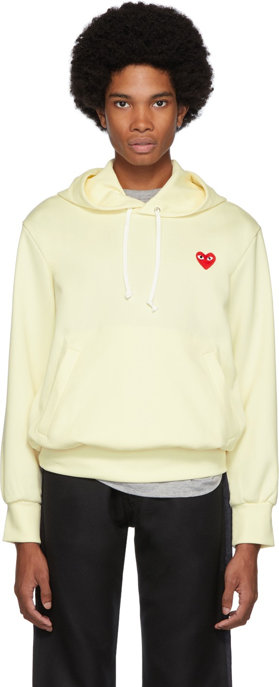 Comme Des Garcons PLAY Off-White Heart Patch Hoodie