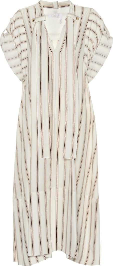 Chloe Striped silk crêpe dress
