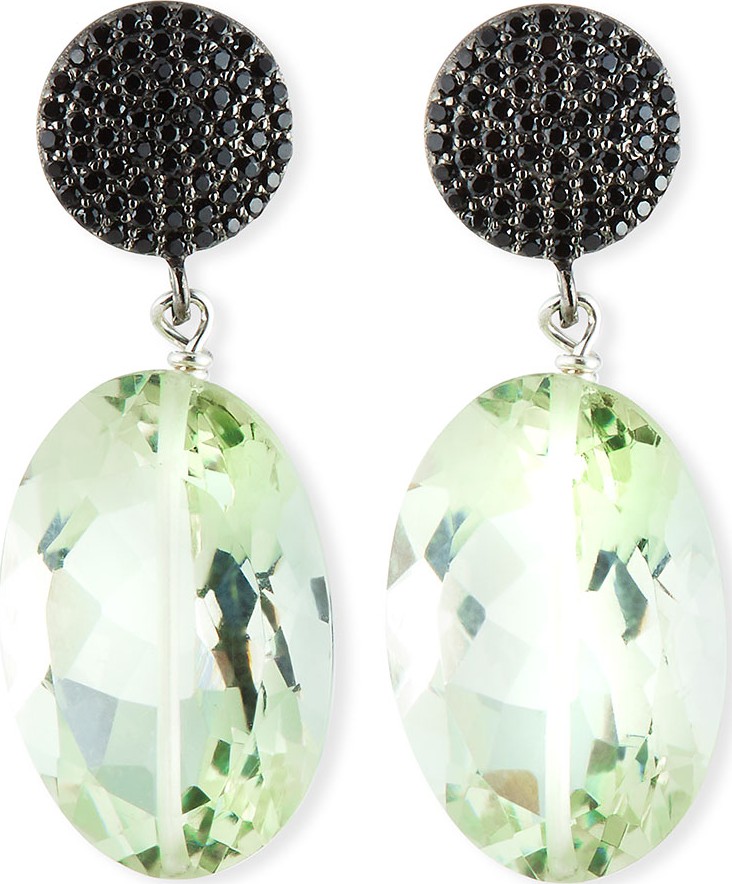 Margo Morrison Baroque Pearl Drop Earrings with Black Spinel