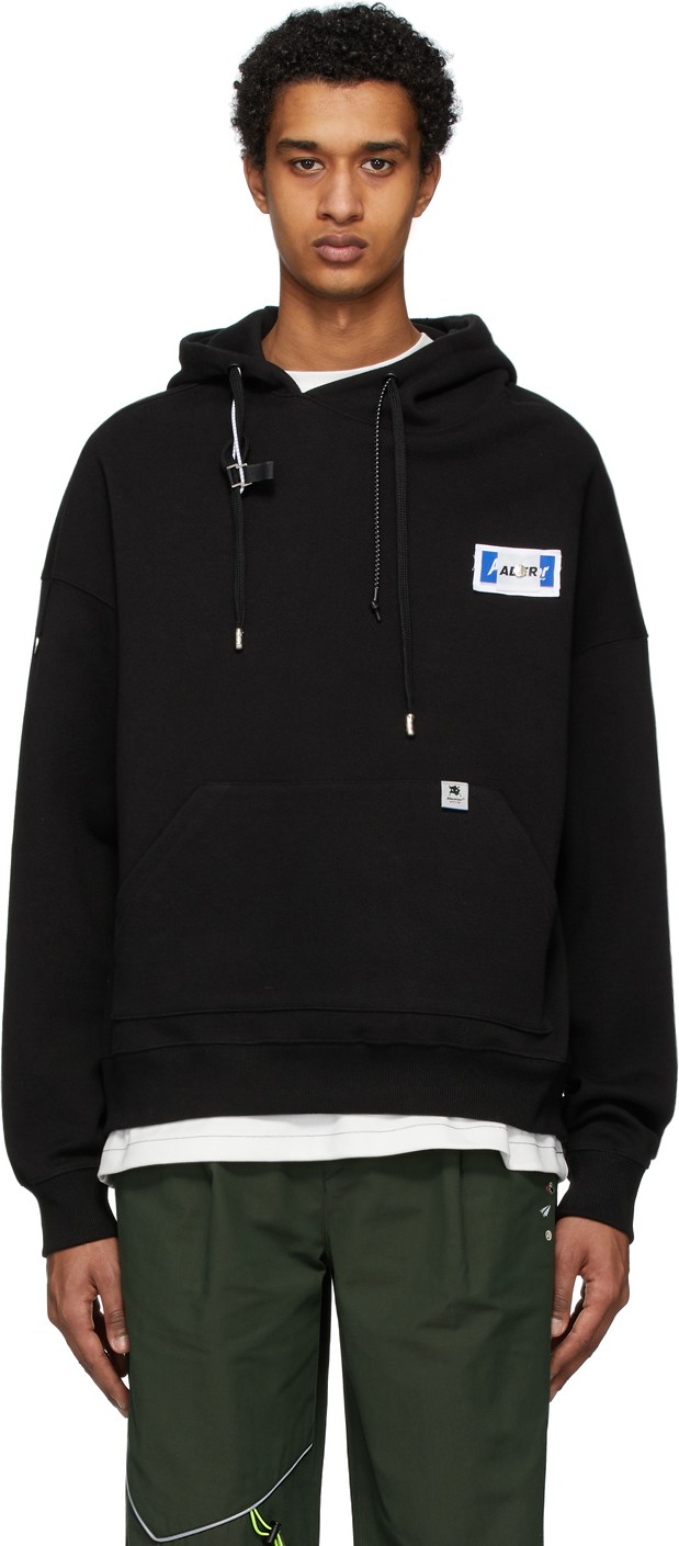 ADER error Black Rivet Label Hoodie