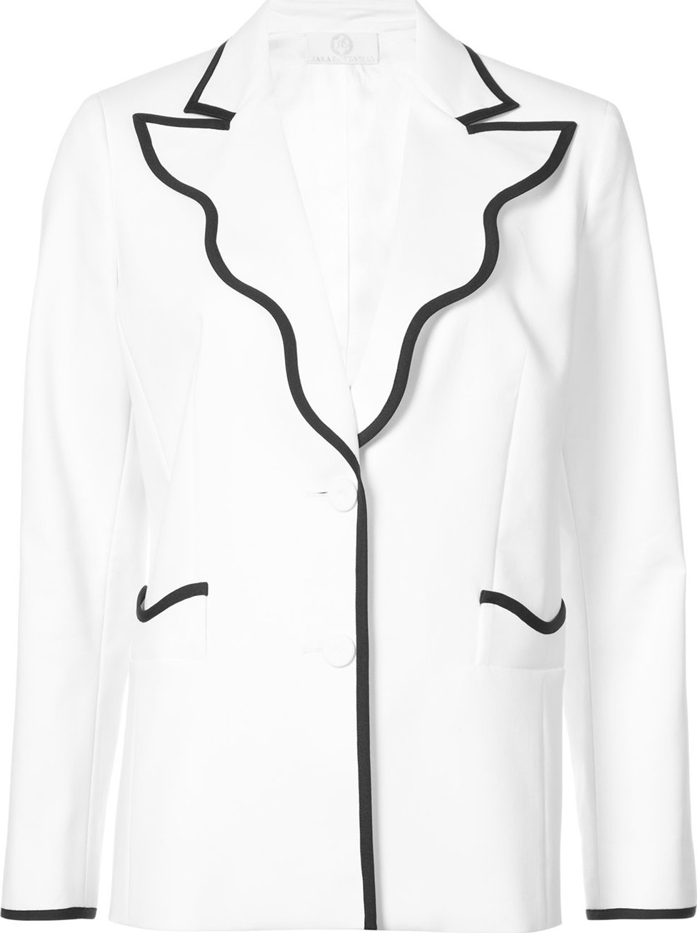 Sara Battaglia contrast-trim fitted blazer