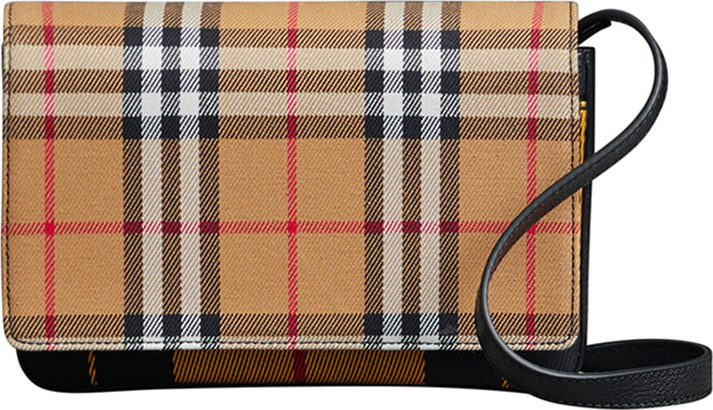 Burberry London England Tartan Mix Hampshire Wallet with Strap