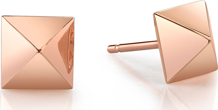 Anita Ko 18k Rose Gold Pyramid Stud Earrings