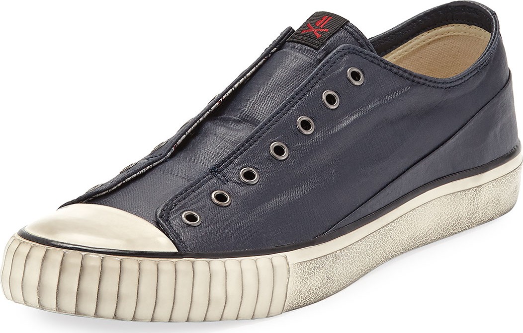 John Varvatos Men's Laceless Coated Canvas Low-Top Sneakers