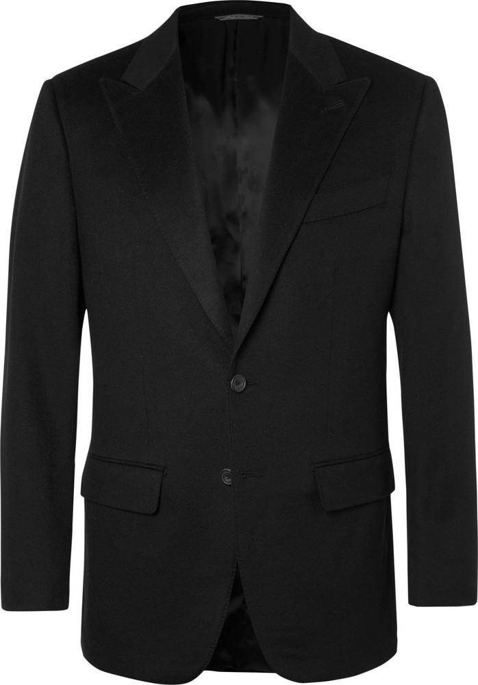 Thom Sweeney Black Slim-Fit Unstructured Cashmere Blazer