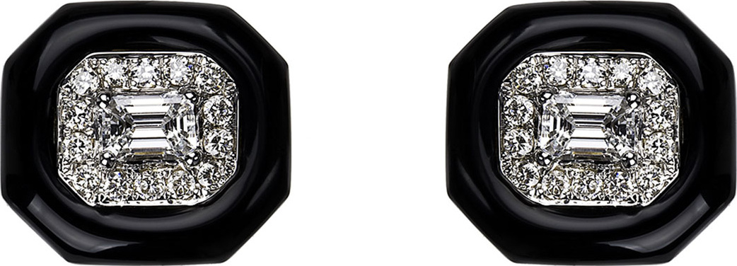 Nikos Koulis 18k White Gold Oui Emerald-Cut Diamond Earrings