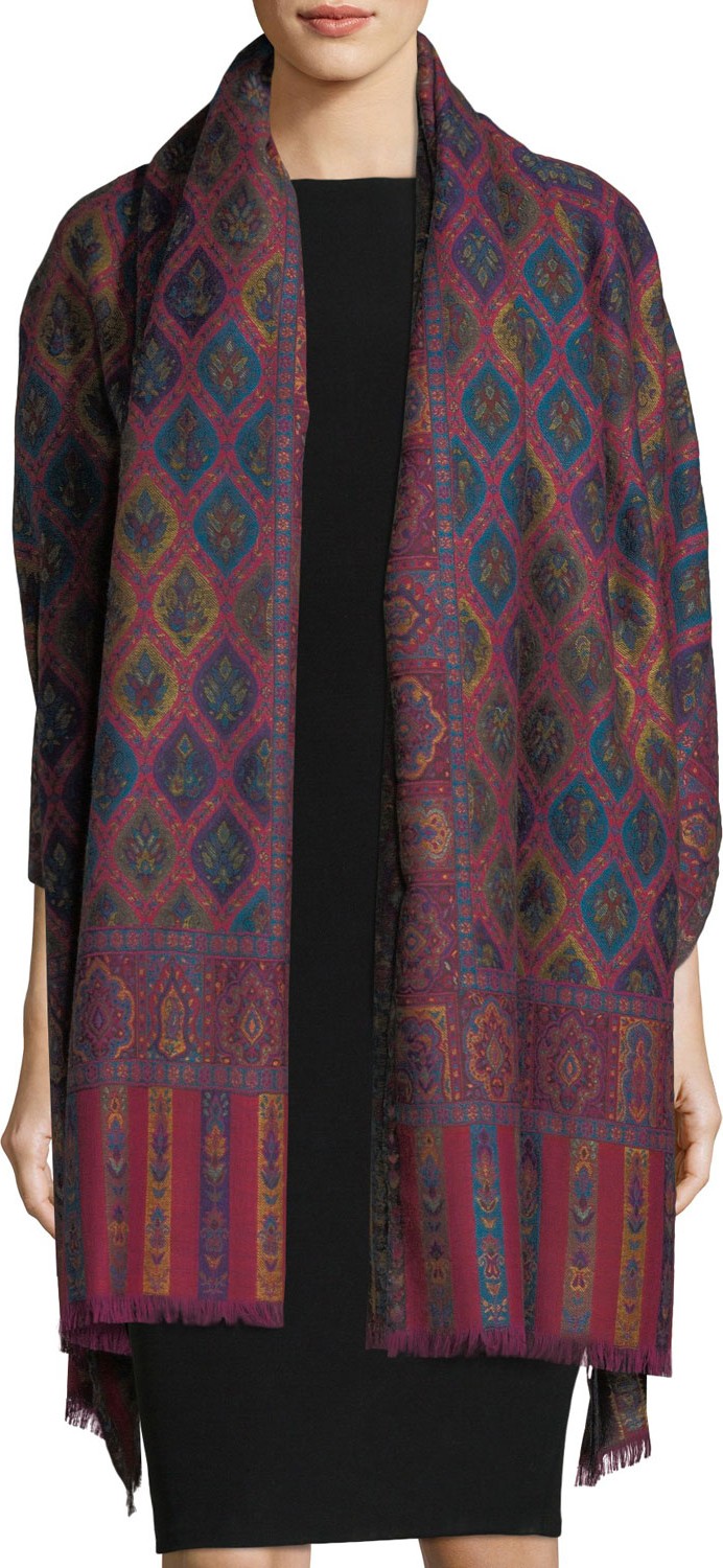 Sabira Cosmo Clover Wool Shawl, Multi