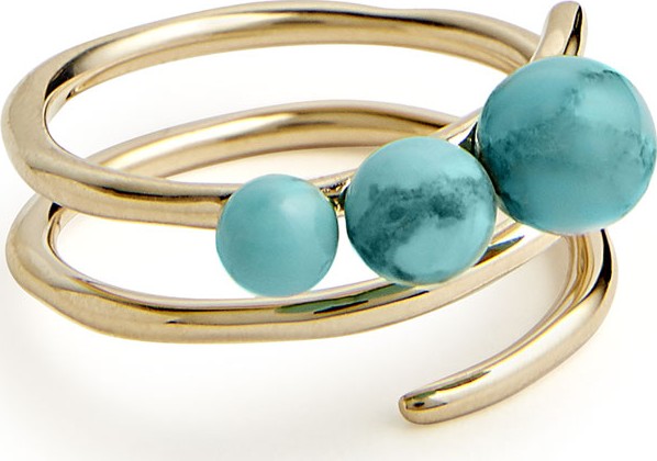 IPPOLITA 18k Nova Spiral Triple-Bead Ring