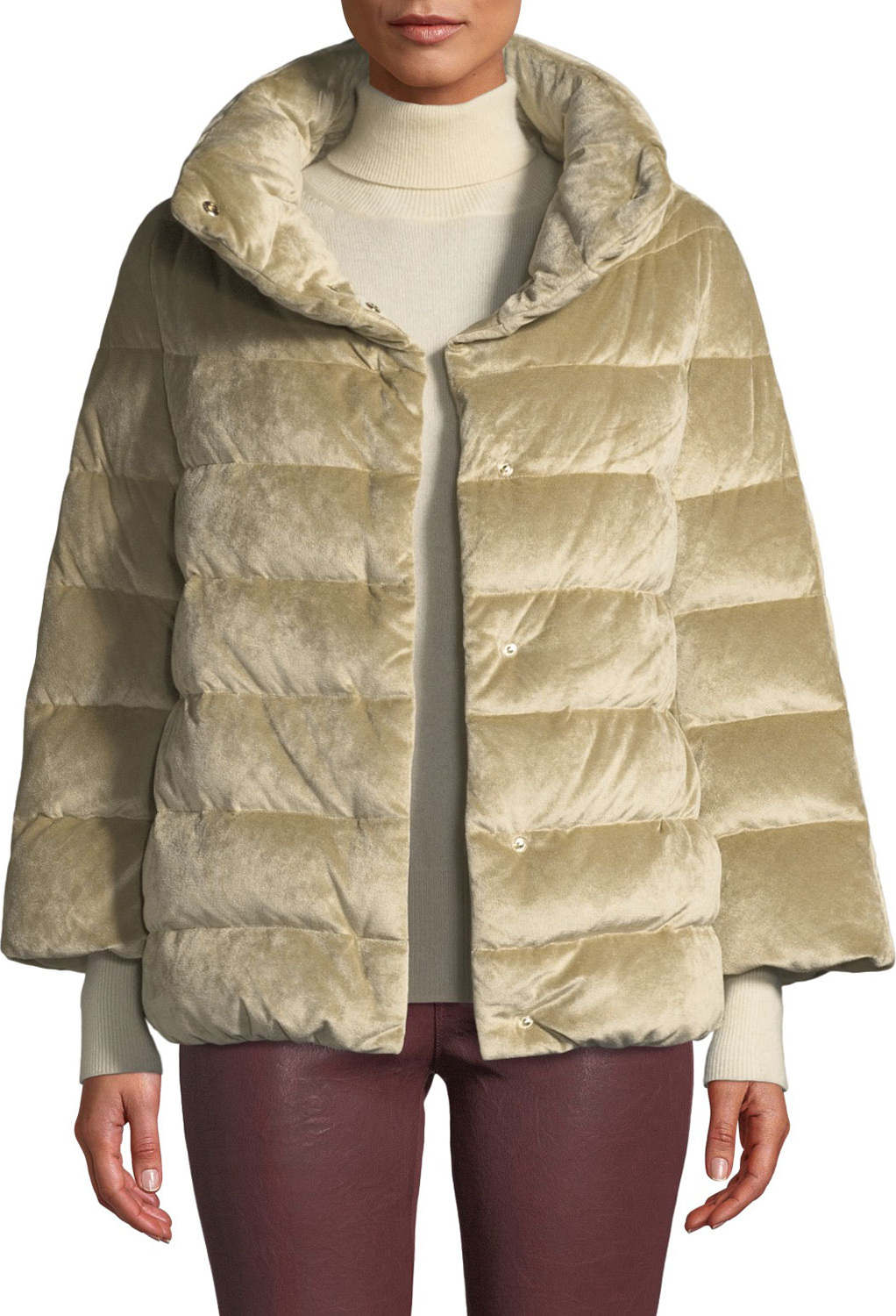Herno Velvet Down-Filled Puffer Cocoon Coat