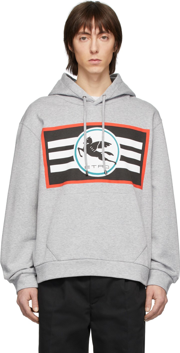 Etro Grey Pegaso Hoodie