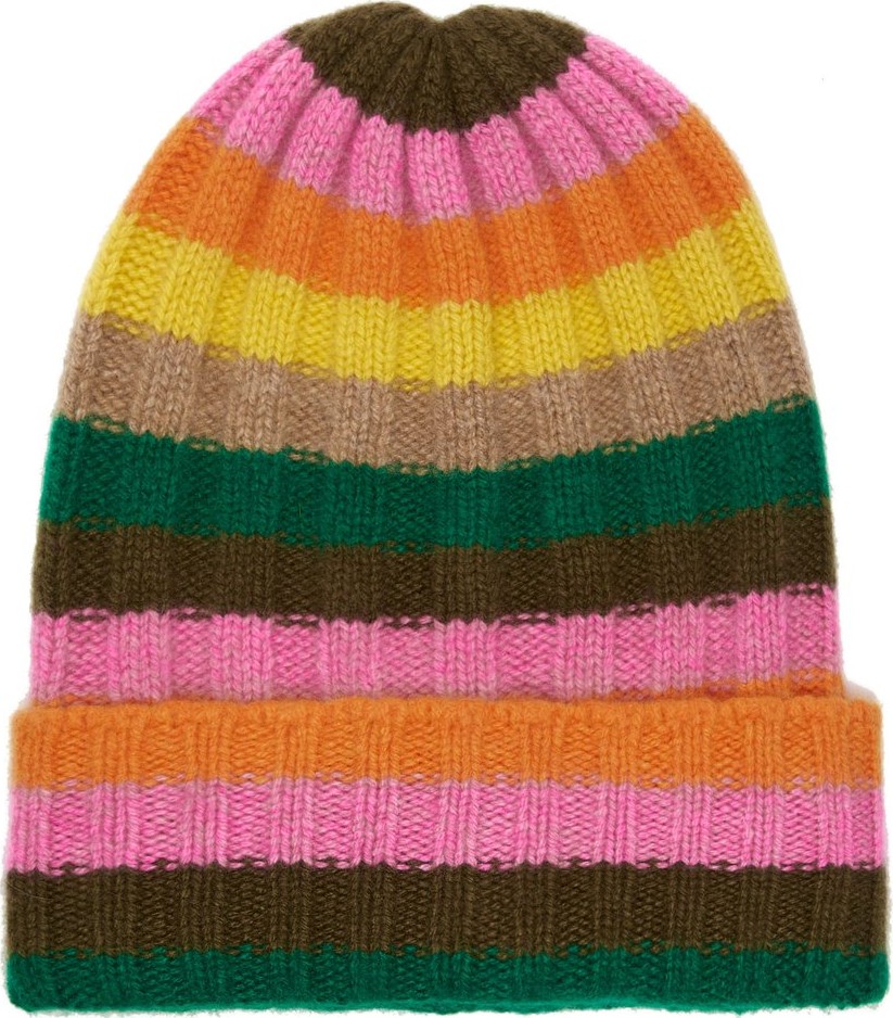 The Elder Statesman Bunny Echo striped cashmere hat