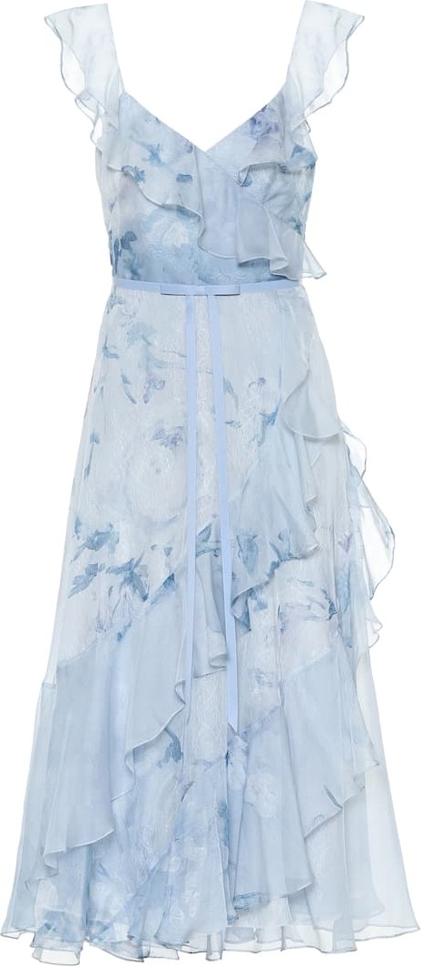Marchesa Notte Floral chiffon dress
