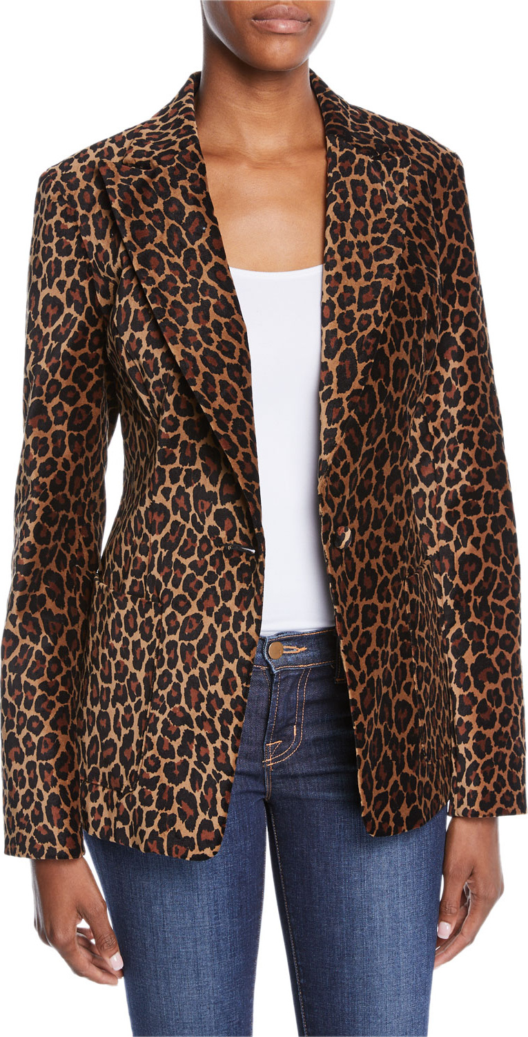 A.L.C. Mercer Leopard-Print Tailored Jacket A.L.C. Mercer Leopard-Print Tailored Jacket