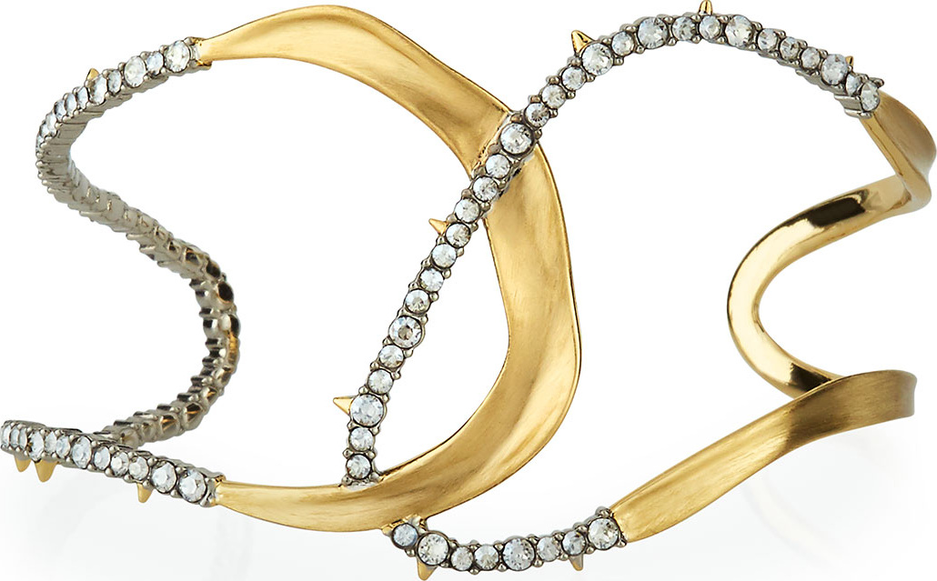 Alexis Bittar Crystal Encrusted Freeform Cuff Bracelet