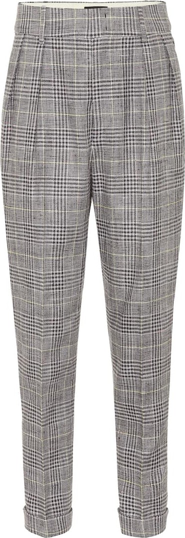 Isabel Marant Ceyo checked high-rise slim pants