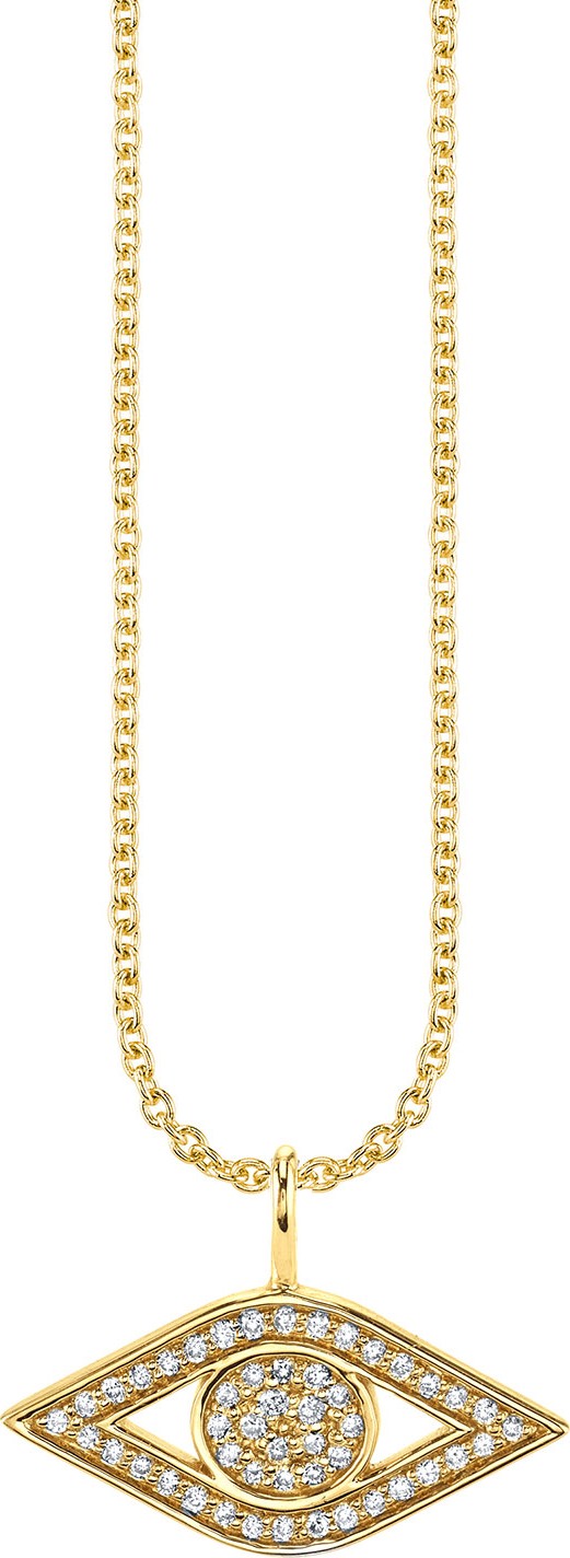 Sydney Evan 14k Yellow Gold Small Diamond Evil Eye Necklace