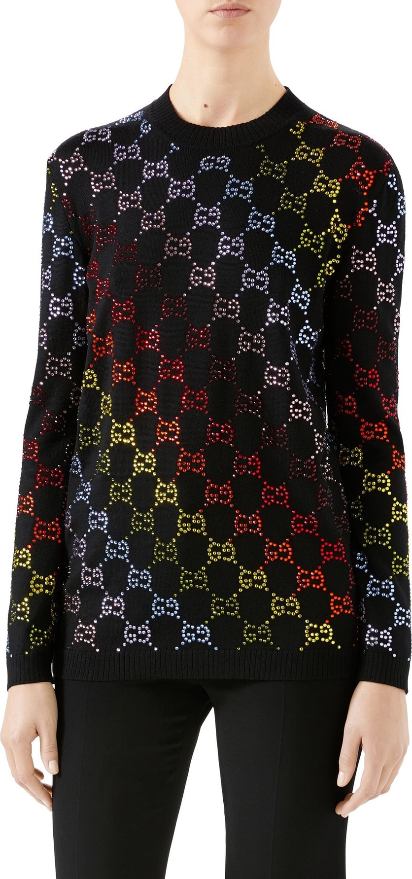 Gucci GG Crystal Embellished Wool Sweater