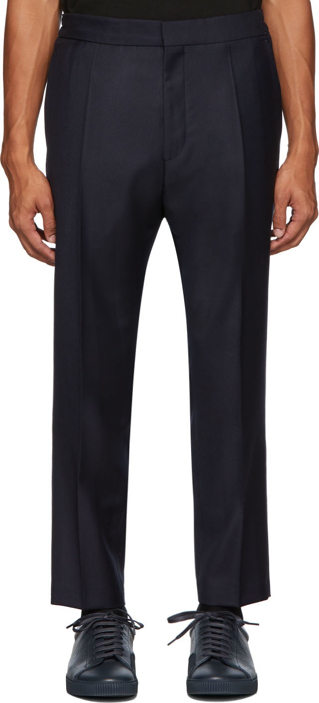 HUGO Navy Cashmere Harlys Trousers