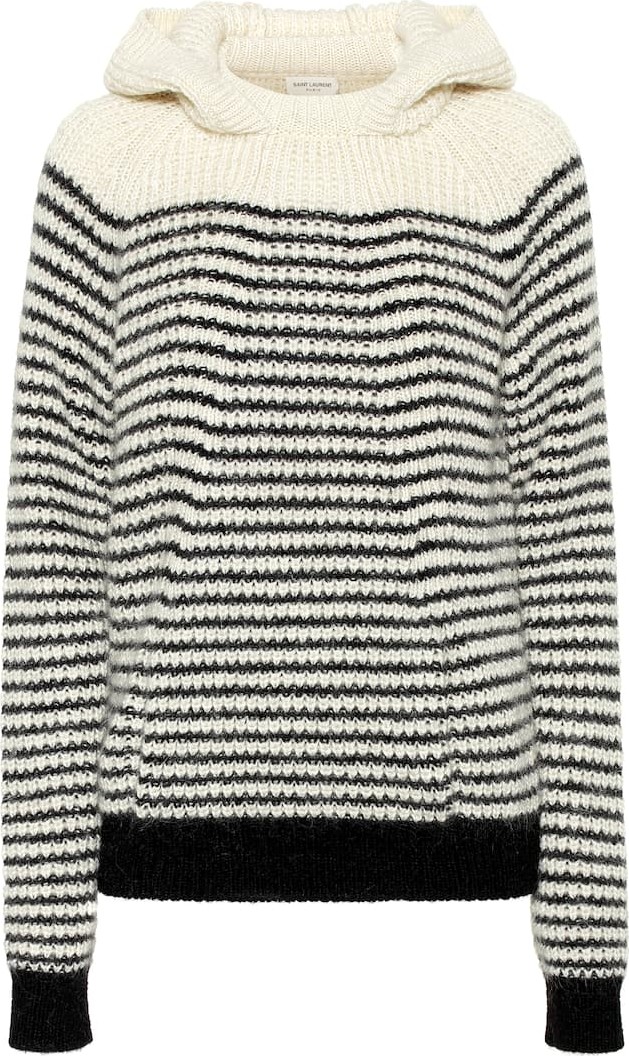 Saint Laurent Striped wool-blend hoodie