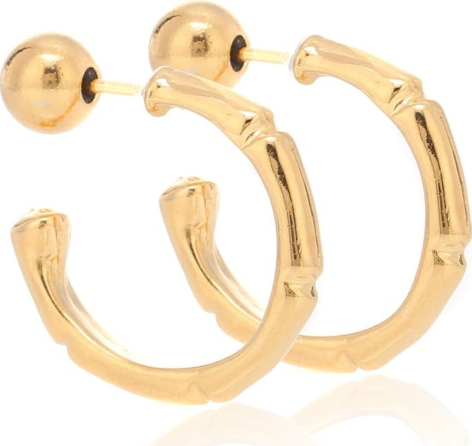 Sophie Buhai Thin Bamboo 18kt gold-plated hoop earrings
