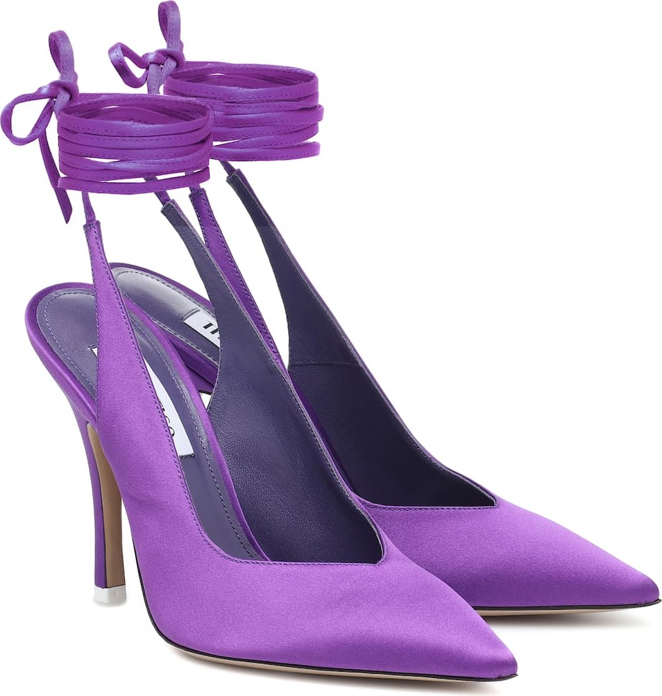 The Attico Venus satin slingback pumps