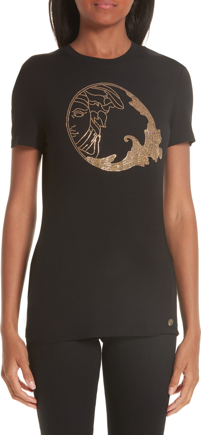 Versace Collection Medusa Crystal Embellished Jersey Tee