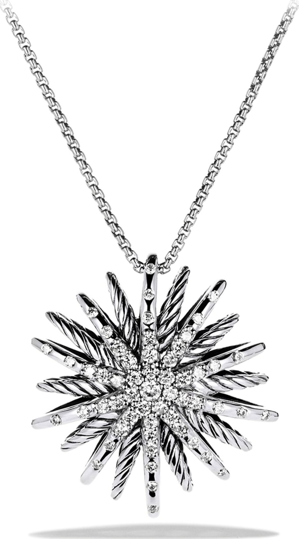 David Yurman 'Starburst' Medium Pendant with Diamonds on Chain