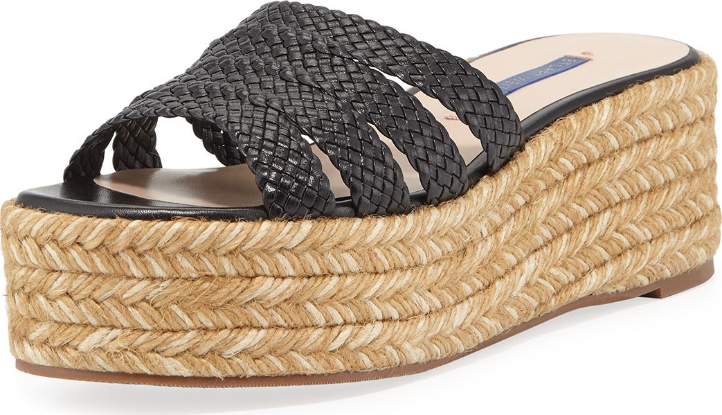 Stuart Weitzman Elinore Flatform Espadrille Slides
