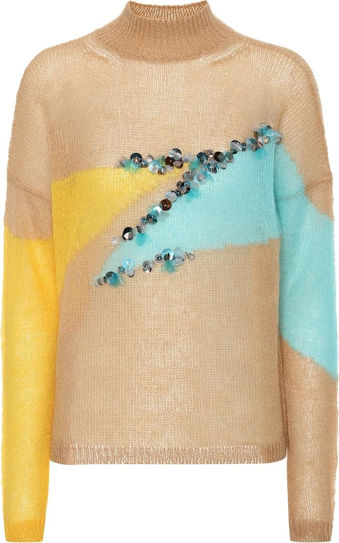 DELPOZO Sequined wool-blend sweater