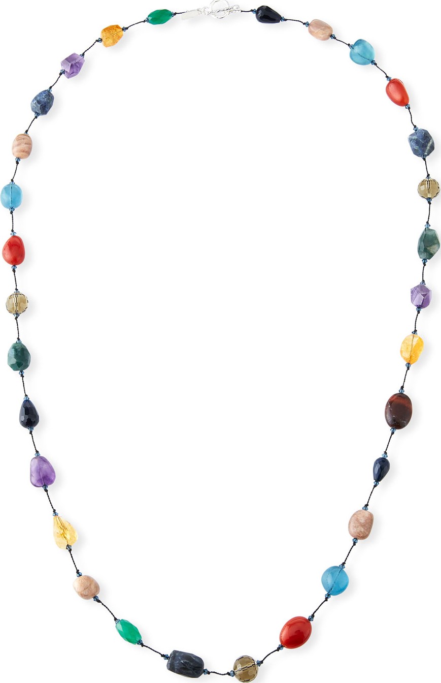 Margo Morrison Long Mixed-Stone Necklace, 35"L
