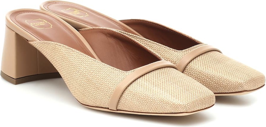 Malone Souliers Carmen 45 raffia and leather mules