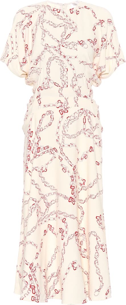 Victoria Beckham Printed cady midi dress
