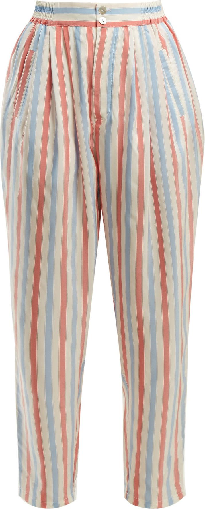 Thierry Colson Sam striped silk trousers